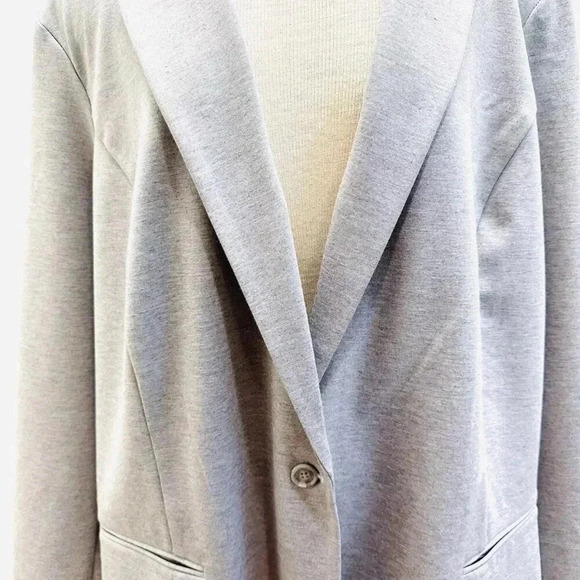 NWT NINE WEST Women Long Sleeve One Button Collared Gray Career Jacket Size 3X - Picture 6 of 15